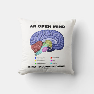 An Open Mind Is Key To Communication (Brain) Throw Pillow