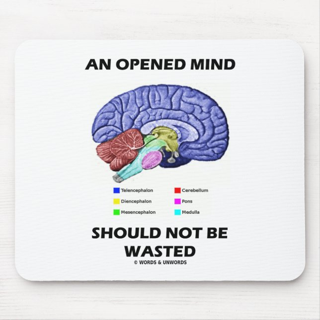 An Opened Mind Should Not Be Wasted (Brain) Mouse Pad (Front)