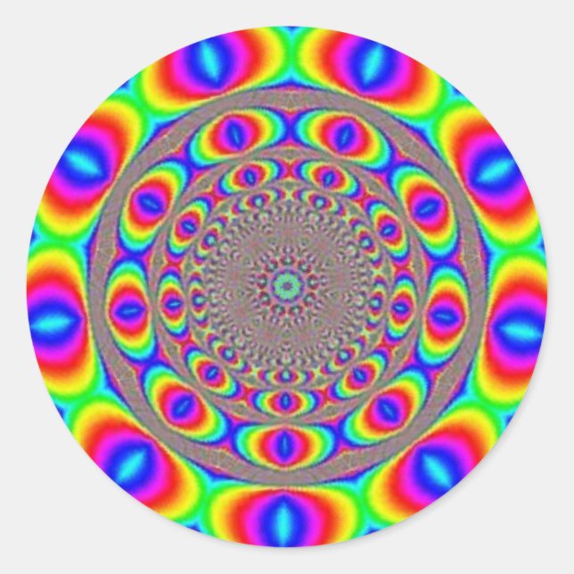 An Optical Treat Fractal Classic Round Sticker (Front)