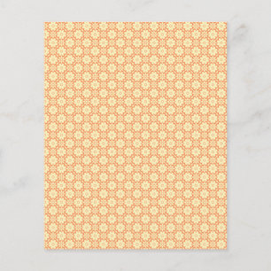 an orange and white background with small squares flyer