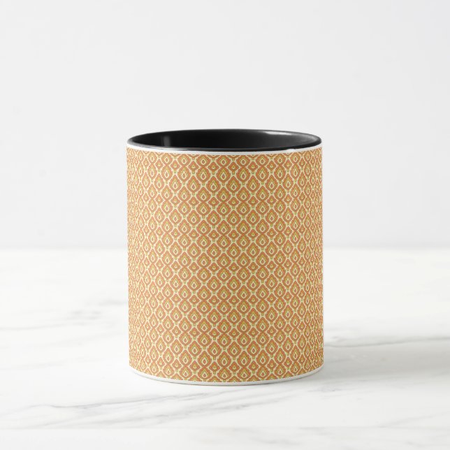 an orange and white background with small squares mug (Center)