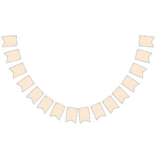 an orange and white background with swirls bunting flags