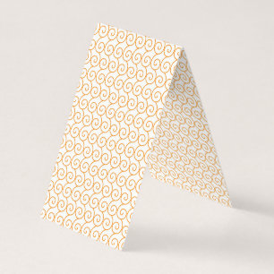 an orange and white background with swirls business card