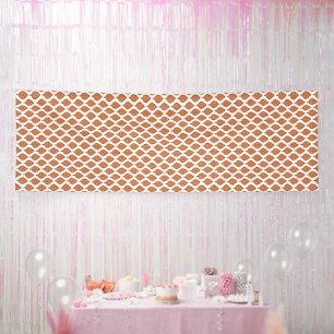 an orange and white geometric pattern banner