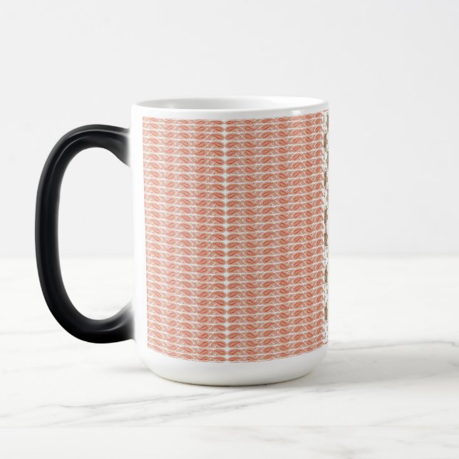 an orange and white pattern on a white background magic mug (Left)