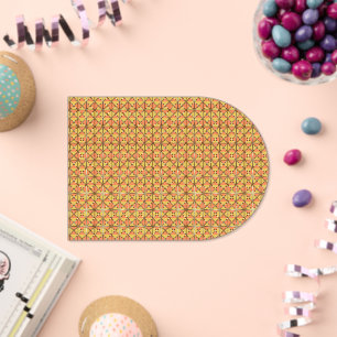 an orange and yellow background with a pattern acrylic invitations