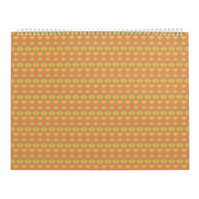 an orange and yellow background with a pattern calendar (Cover)