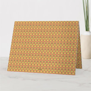 an orange and yellow background with a pattern thank you card