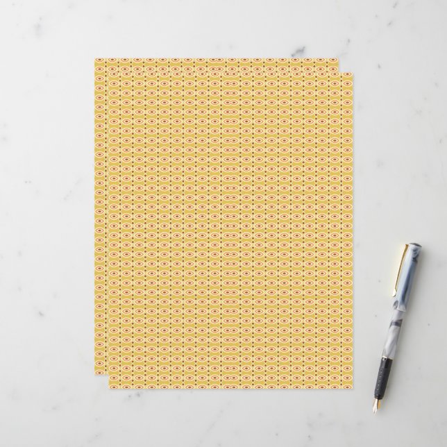 an orange and yellow background with circles (Front/Back In Situ)