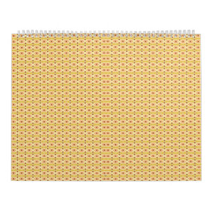 an orange and yellow background with circles calendar
