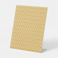 an orange and yellow background with circles