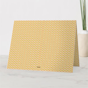 an orange and yellow background with circles thank you card
