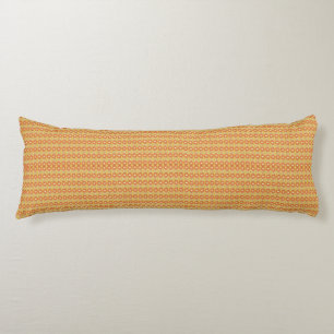 an orange and yellow background with small dots body pillow