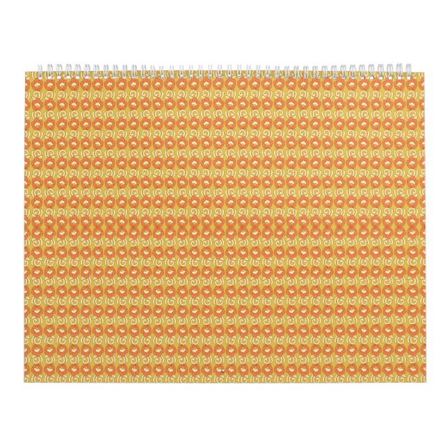 an orange and yellow background with small dots calendar (Cover)