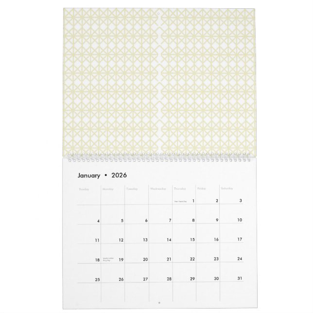 an orange and yellow background with small dots calendar (Jan 2026)