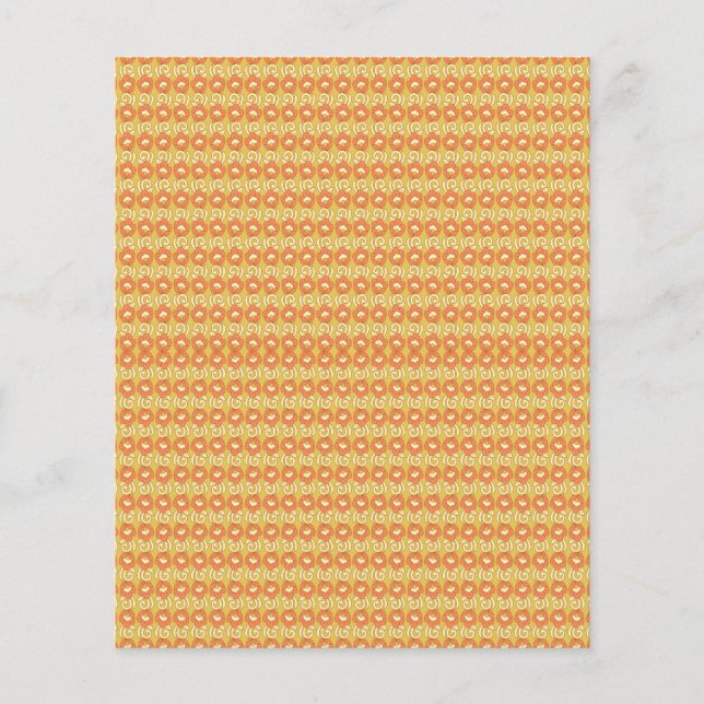 an orange and yellow background with small dots flyer (Front)