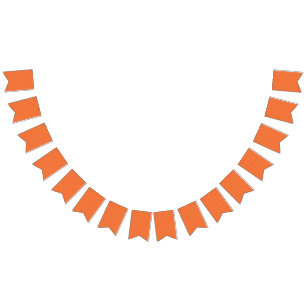 an orange and yellow background with small squares bunting flags