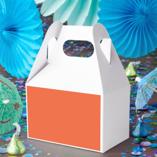 an orange background with a favor box