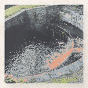 An Orange Pool in Welshpool Glass Coaster