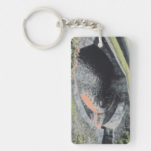 An Orange Pool in Welshpool Keychain