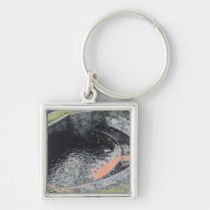 An Orange Pool in Welshpool Keychain