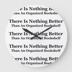 An Organized Bookshelf Large Clock