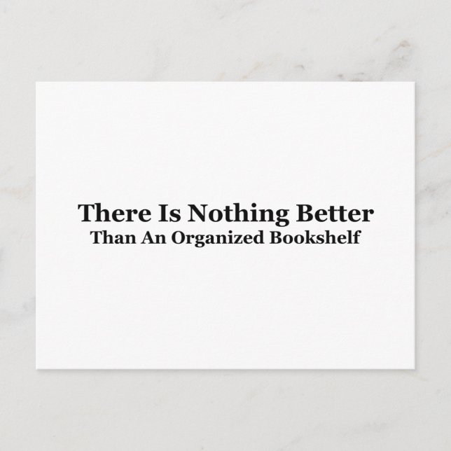 An Organized Bookshelf Postcard (Front)