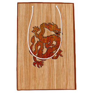 An oriental Dragon in Bamboo Medium Gift Bag