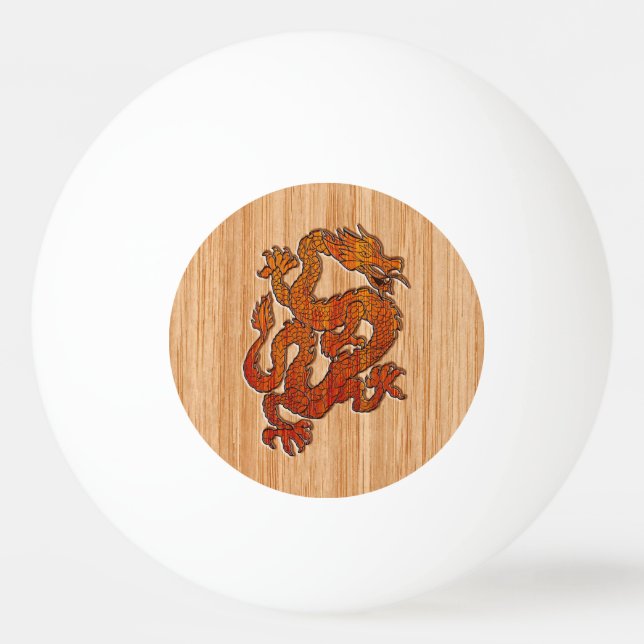 An oriental Dragon in Bamboo Ping Pong Ball (Back)
