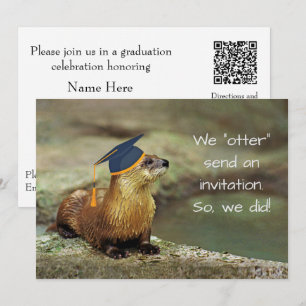 An Otter Graduation Party Invitation Card