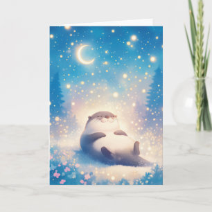 An Otter Starry Night Card