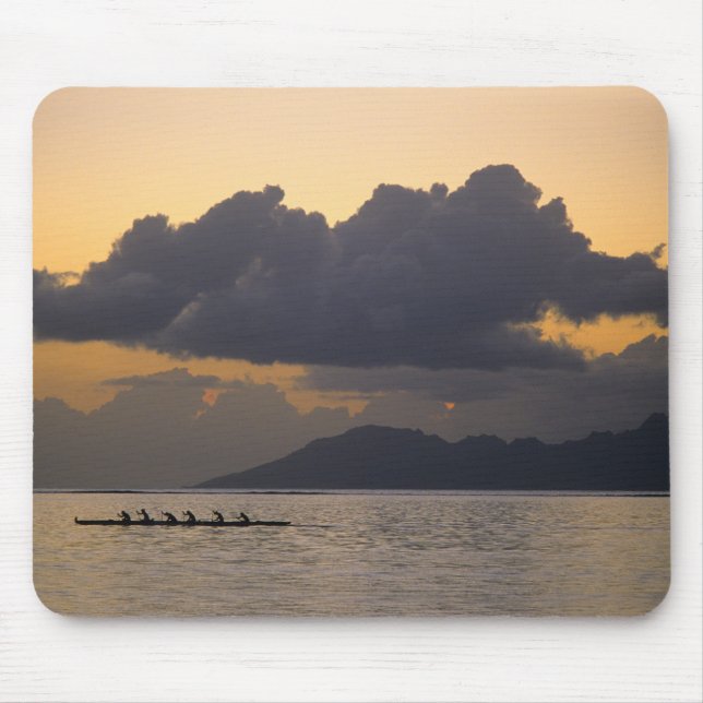 An outrigger canoe team practices off the coast mouse pad (Front)