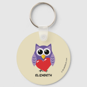 An Owly Love Add Your Name Keychain
