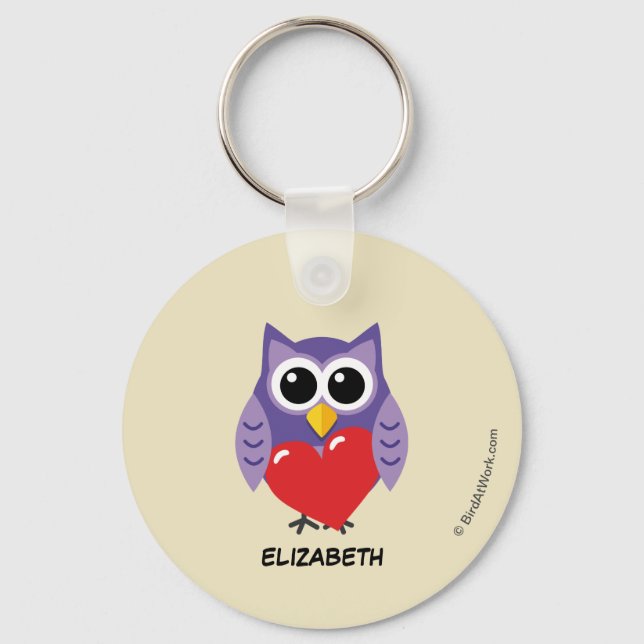 An Owly Love | Add Your Name Keychain (Front)