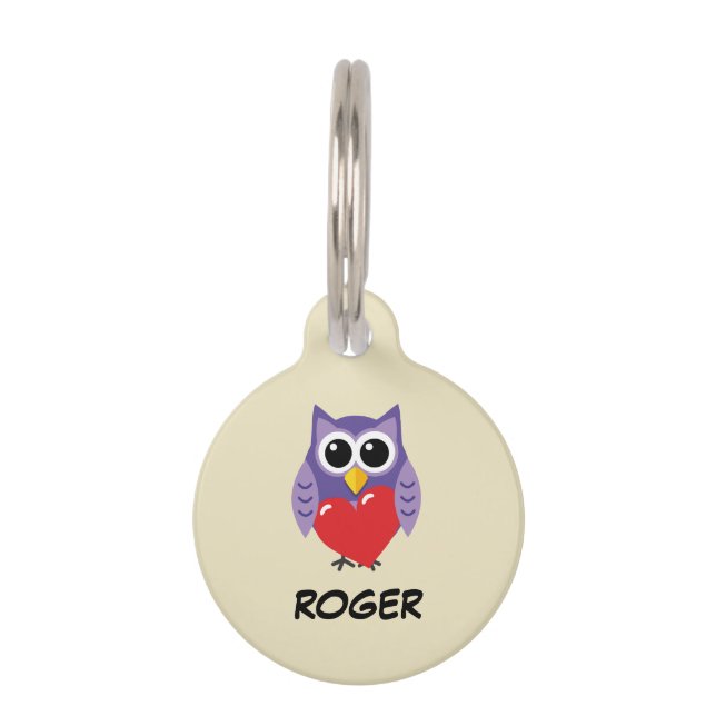 An Owly Love | Add Your Name Pet Tag (Front)