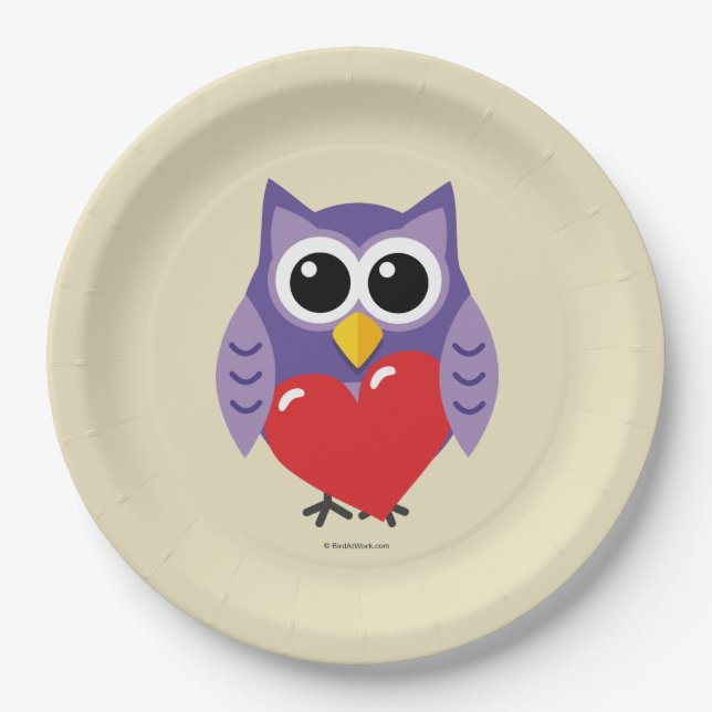 An Owly Love Paper Plate (Front)