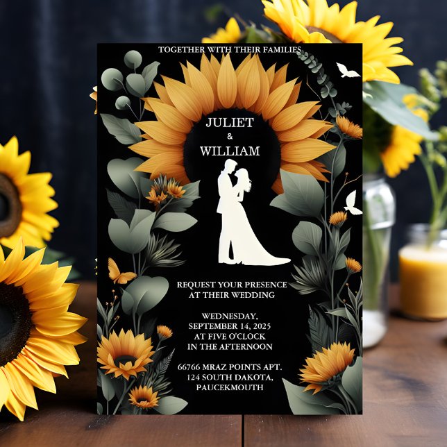 An Plants Rustic Garden Greenery Sunflower Wedding Invitation (Creator Uploaded)