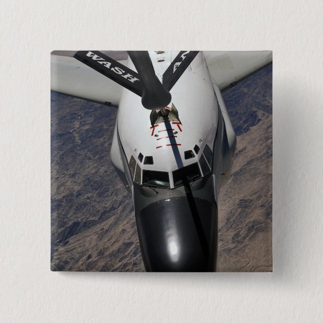 An RC-135 Rivet Joint Reconnaissance aircraft 2 Inch Square Button (Front)
