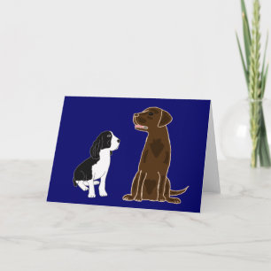 AN-Springer Spaniel and Chocolate Lab Notecards