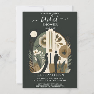 An Truly Engaging 70s 80s Courthouse Bridal Shower Invitation