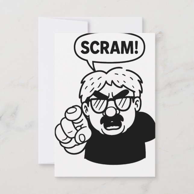 An Ugly American Greeting Card - SCRAM! (Front)