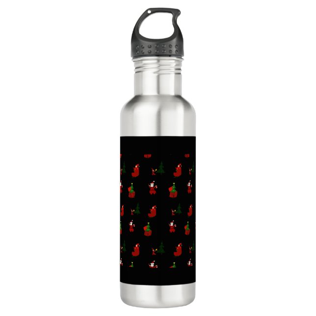 An Ugly Christmas Pattern 710 Ml Water Bottle (Front)