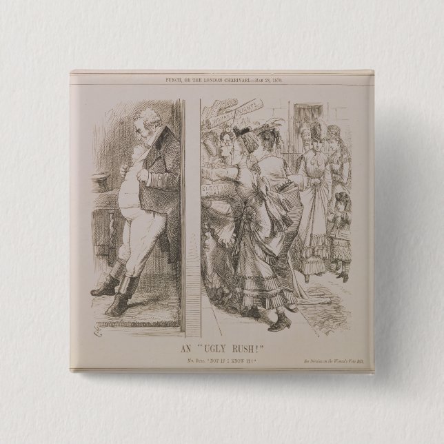 An 'Ugly Rush' 2 Inch Square Button (Front)