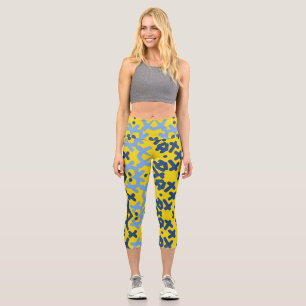 An unique colourful all over fabric print pattern capri leggings