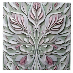 An unique embossing art grey modern floral pattern tile