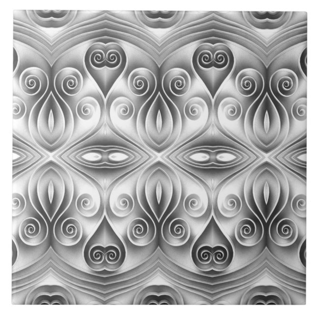 An unique seamless black & white classic pattern tile (Front)