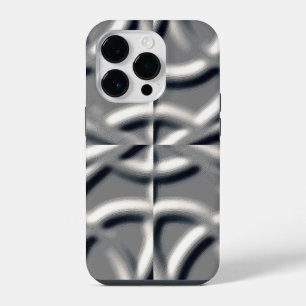 An unique silver grey embossing art classic design iPhone 14 pro case