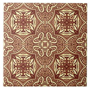 An unique vintage brown classic pattern tile