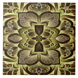 An unique vintage floral pattern ceramic tile