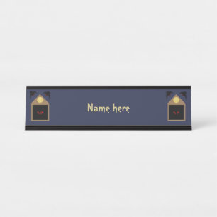An Unkindness of Ravens Halloween Custom Desk Name Plate
